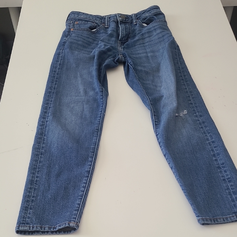 American Eagle Women Jeans 26x28 Blue Athletic Fit Flex Skinny Distressed Teen‎
